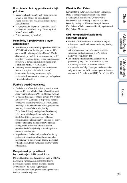 Sony HDR-AS30 - HDR-AS30 Guide pratique Slovaque