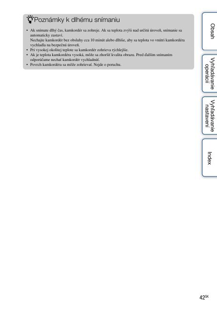 Sony HDR-AS30 - HDR-AS30 Guide pratique Slovaque