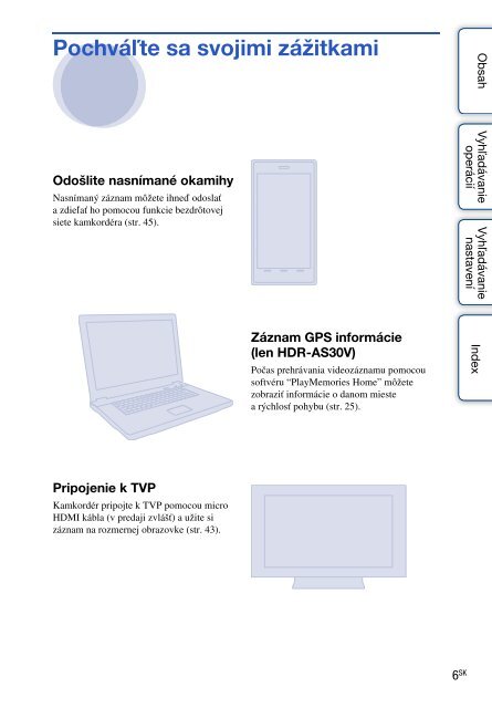 Sony HDR-AS30 - HDR-AS30 Guide pratique Slovaque