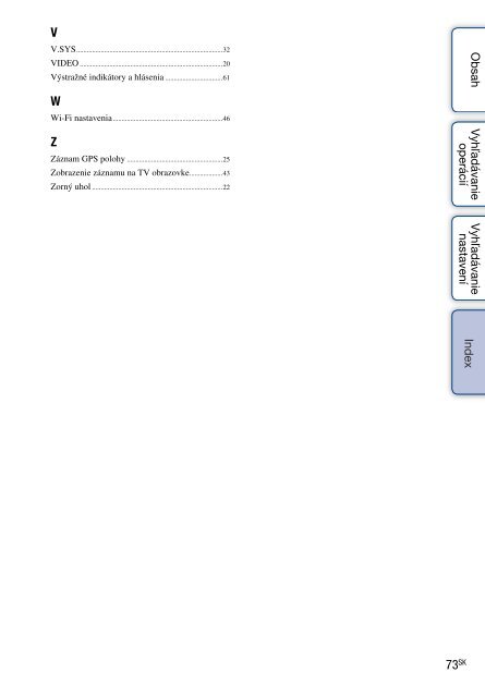 Sony HDR-AS30 - HDR-AS30 Guide pratique Slovaque