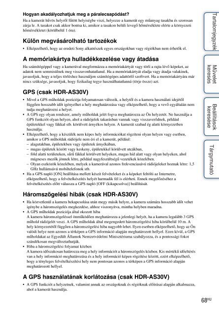 Sony HDR-AS30 - HDR-AS30 Guide pratique Hongrois