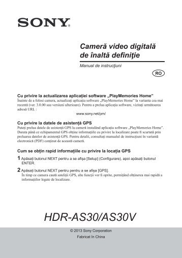 Sony HDR-AS30 - HDR-AS30 DÃ©pliant Roumain