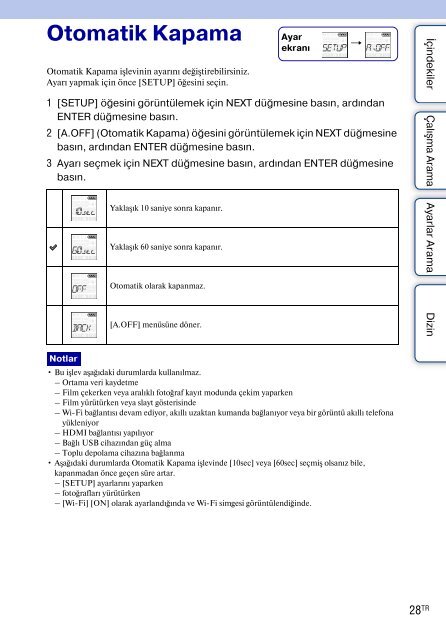 Sony HDR-AS30 - HDR-AS30 Guide pratique Turc