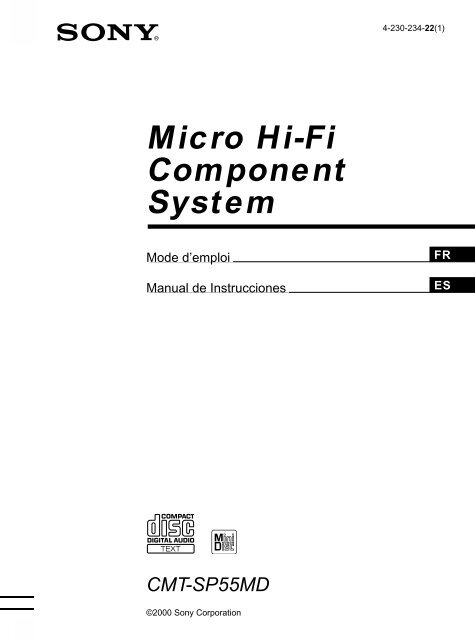 Sony CMT-SP55MD - CMT-SP55MD Consignes d&rsquo;utilisation