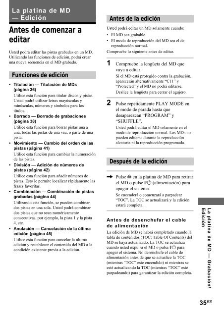 Sony CMT-SP55MD - CMT-SP55MD Consignes d&rsquo;utilisation Espagnol