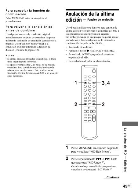 Sony CMT-SP55MD - CMT-SP55MD Consignes d&rsquo;utilisation Espagnol