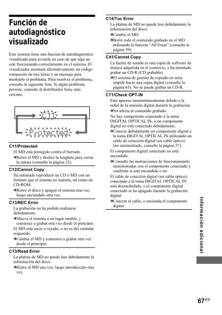 Sony CMT-SP55MD - CMT-SP55MD Consignes d&rsquo;utilisation Espagnol