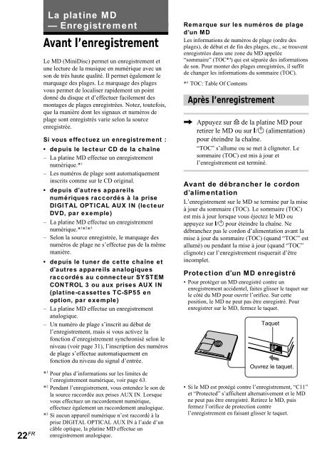 Sony CMT-SP55MD - CMT-SP55MD Consignes d&rsquo;utilisation Espagnol