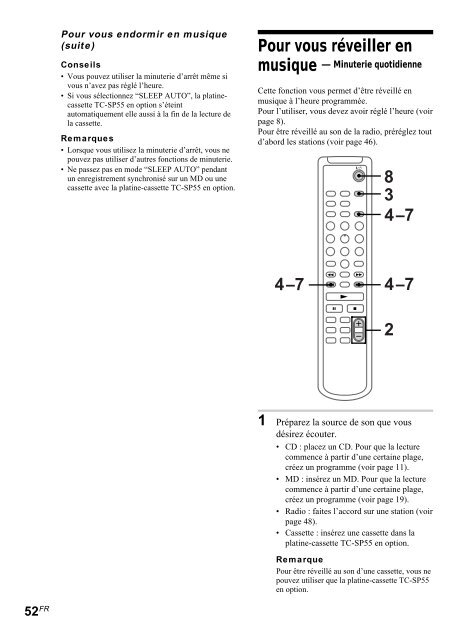 Sony CMT-SP55MD - CMT-SP55MD Consignes d&rsquo;utilisation Espagnol