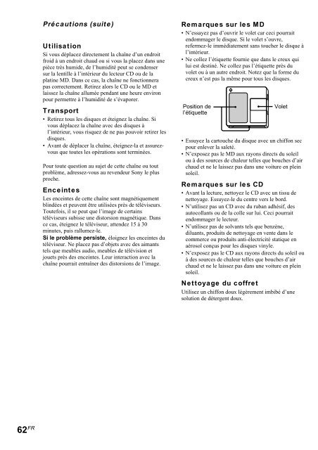 Sony CMT-SP55MD - CMT-SP55MD Consignes d&rsquo;utilisation Espagnol