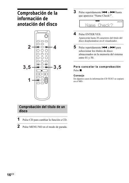 Sony CMT-SP55MD - CMT-SP55MD Consignes d&rsquo;utilisation Espagnol