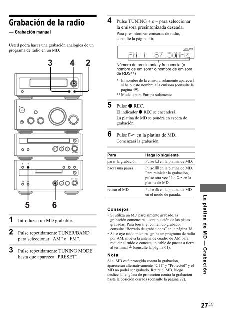 Sony CMT-SP55MD - CMT-SP55MD Consignes d&rsquo;utilisation Espagnol