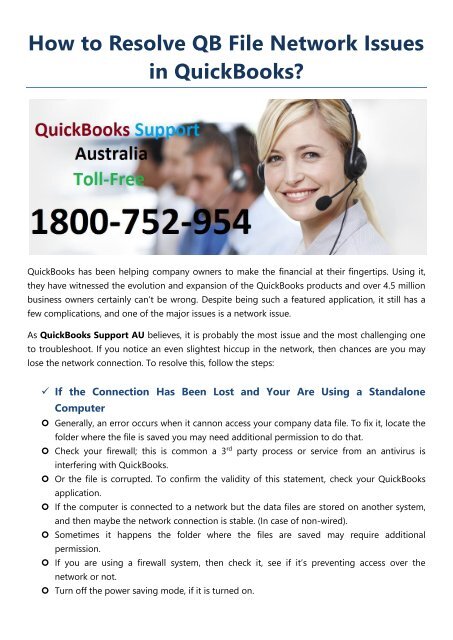 How to Resolve QB File Network Issues in QuickBooks?