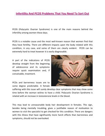 Infertility And PCOS Problems That You infatuation To Sort Out Infertility And PCOS Problems That You obsession To Sort Out