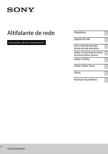 Sony SA-NS310 - SA-NS310 Mode d'emploi Portugais