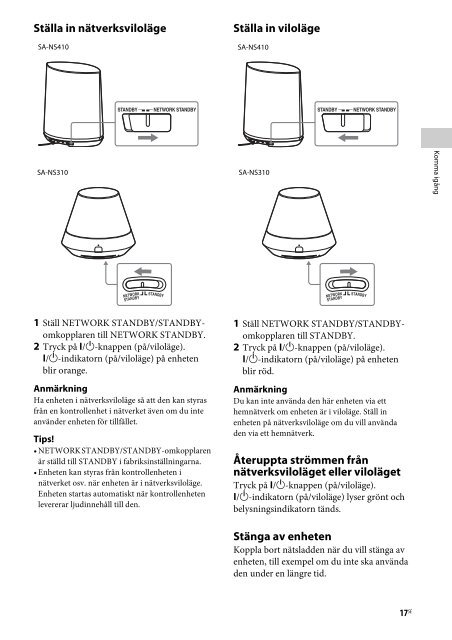 Sony SA-NS310 - SA-NS310 Mode d'emploi Su&eacute;dois