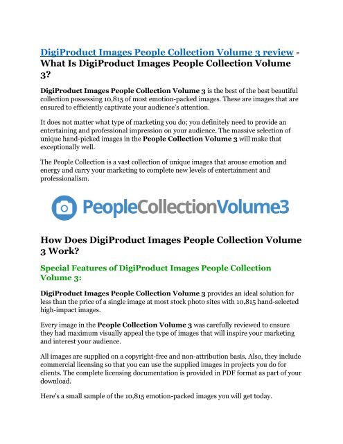 DigiProduct Images People Collection Volume 3 review -(SHOCKED) $21700 bonuses