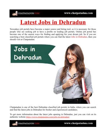 Latest Jobs in Dehradun