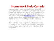 Homework Help Canada