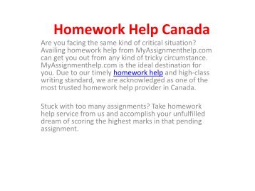 Homework Help Canada