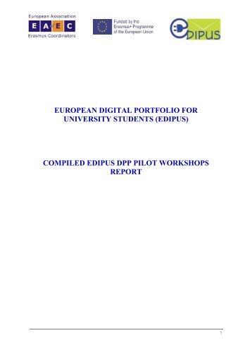 EDIPUS Pilot Workshops Report