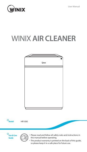 WINIX HR1000 Bedienungsanleitung