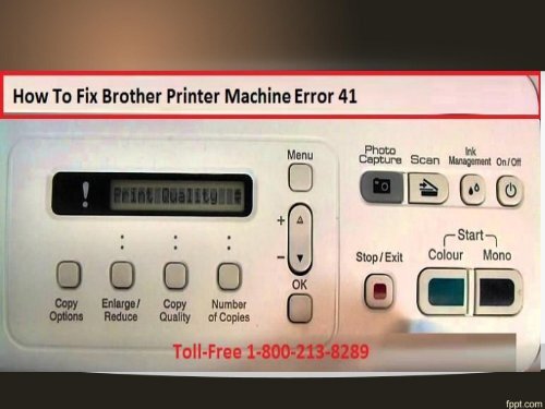 How To Fix Brother Printer Machine Error 41?1-800-213-8289