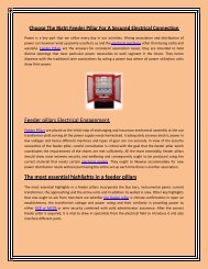 Choose The Right Feeder Pillar For A Secured Electrical Connection