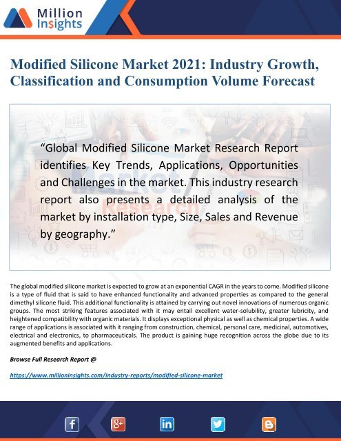 Modified Silicone Market Research 2022: Top Key Players, Drivers