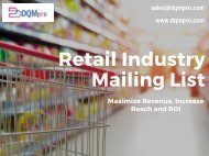 Retail Industry Mailing List | Retail Industry Email List