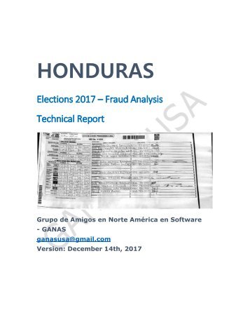 Reporte final elecciones 2017, Fraude-Honduras