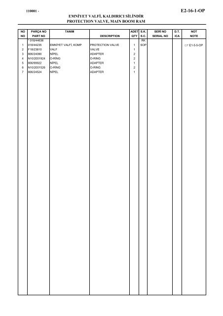 HIDROMEK 102 B SPARE PARTS CATALOG