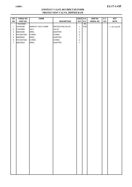 HIDROMEK 102 B SPARE PARTS CATALOG