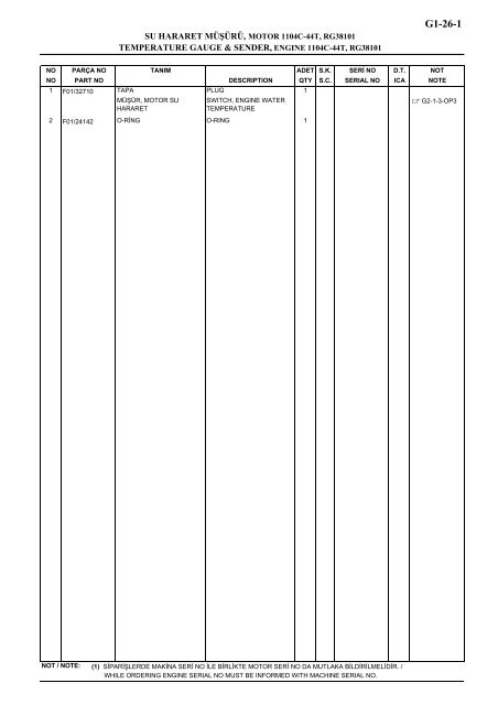 HIDROMEK 102 B SPARE PARTS CATALOG