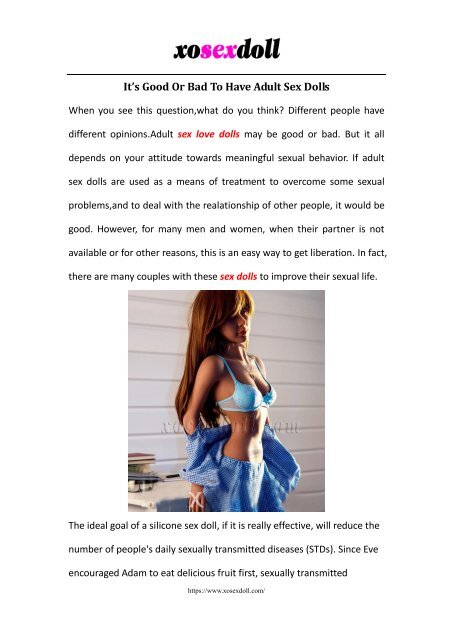 It's Good Or Bad To Have Adult Sex Dolls-XOSEXDOLL