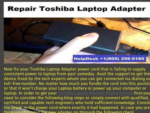 Repair Toshiba Laptop Adapter