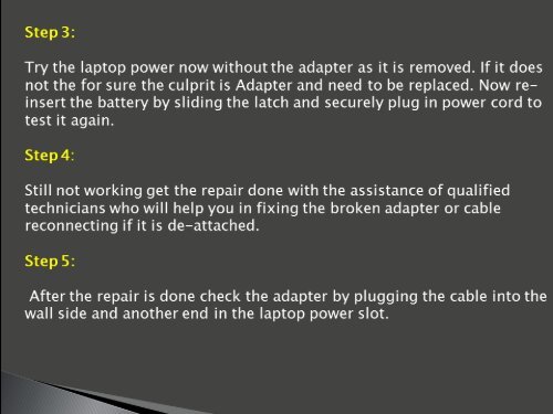 Repair Toshiba Laptop Adapter