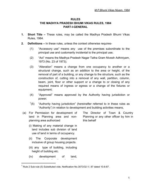 Bhopal Building Bye Laws
