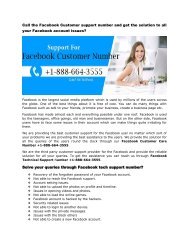 Facebook Tech Support Number +1-888-664-3555