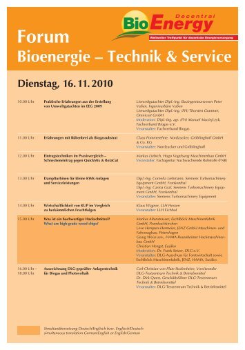 Forum - BioEnergy Decentral