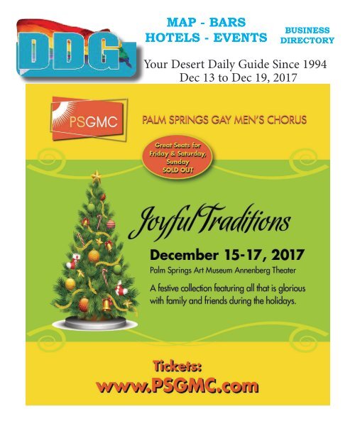 This week Dec. 13 to Dec. 19. Happy Holidays from DDG and Postal Palm Springs