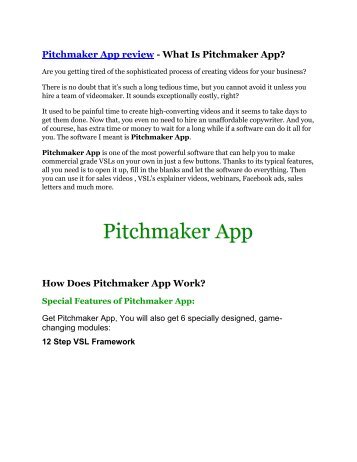 Pitchmaker App review & (GIANT) $24,700 bonus