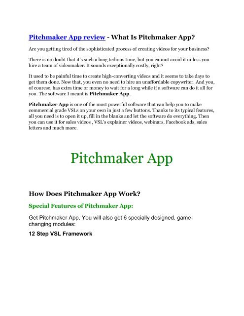 Pitchmaker App review & (GIANT) $24,700 bonus