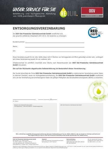 REOLIO Entsorgungsvereinbarung OGV – Version 1