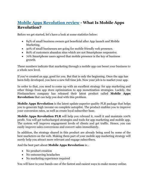 Mobile Apps Revolution review demo - Mobile Apps Revolution FREE bonus