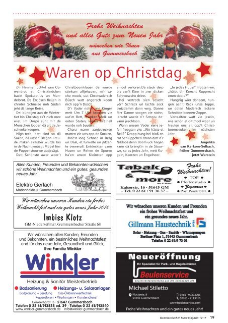 Gummersbacher Stadtmagazin Dezember 2017