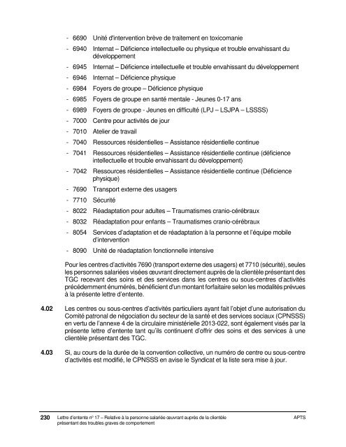 Dispositions nationales APTS 2016-2020