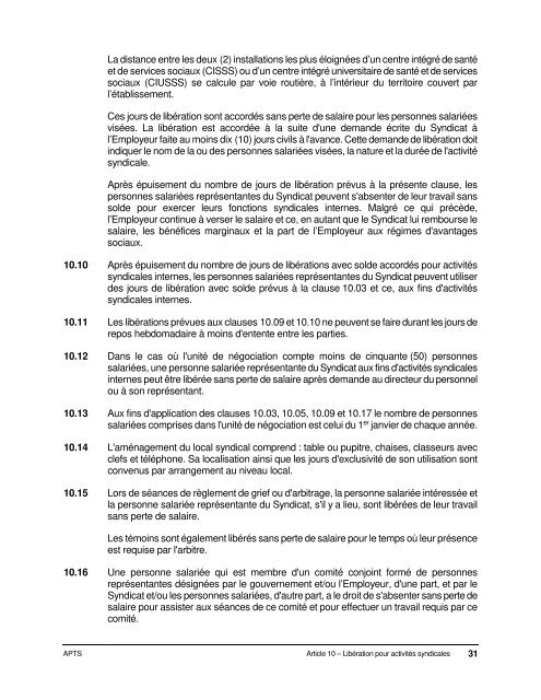 Dispositions nationales APTS 2016-2020