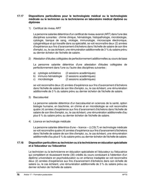 Dispositions nationales APTS 2016-2020