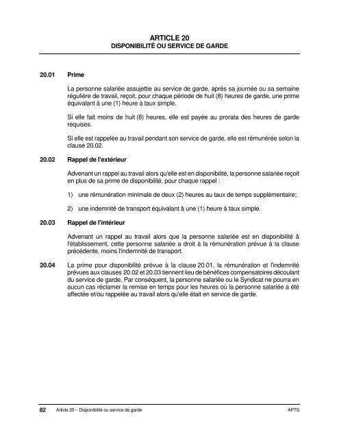 Dispositions nationales APTS 2016-2020